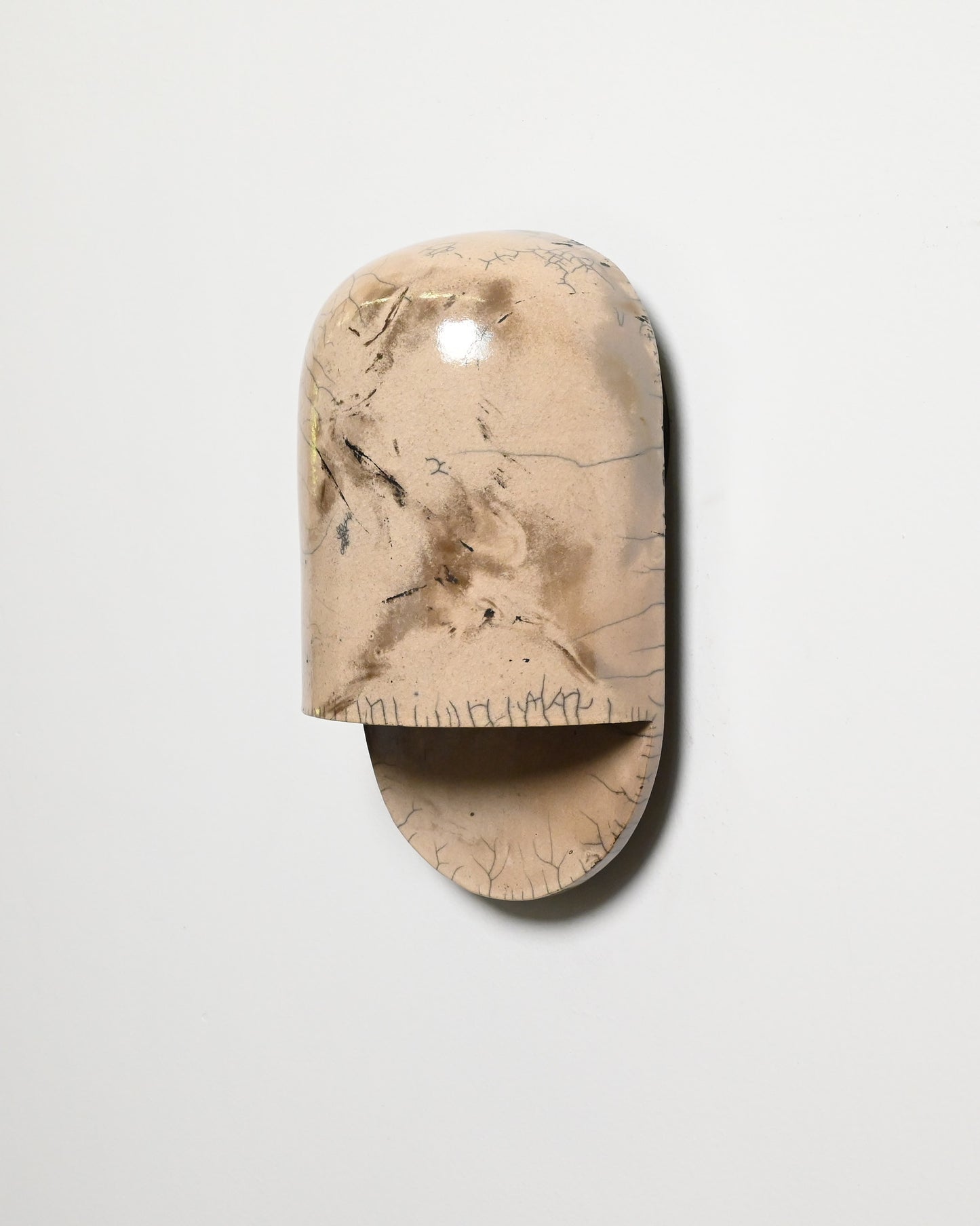 Tera Sconce in White Crackle Raku 4