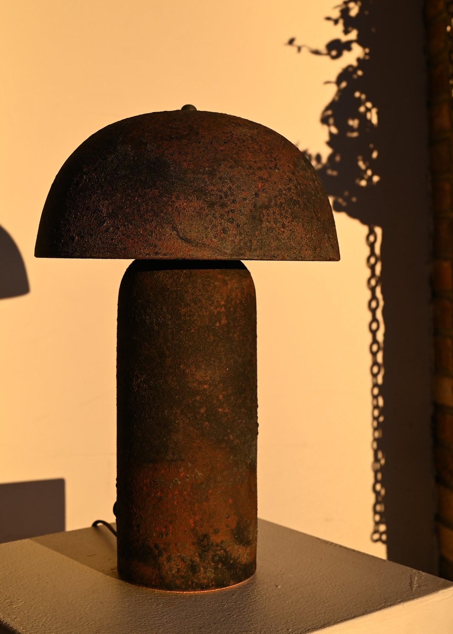 Tera Lamp in Black Velvet Raku 2 - L