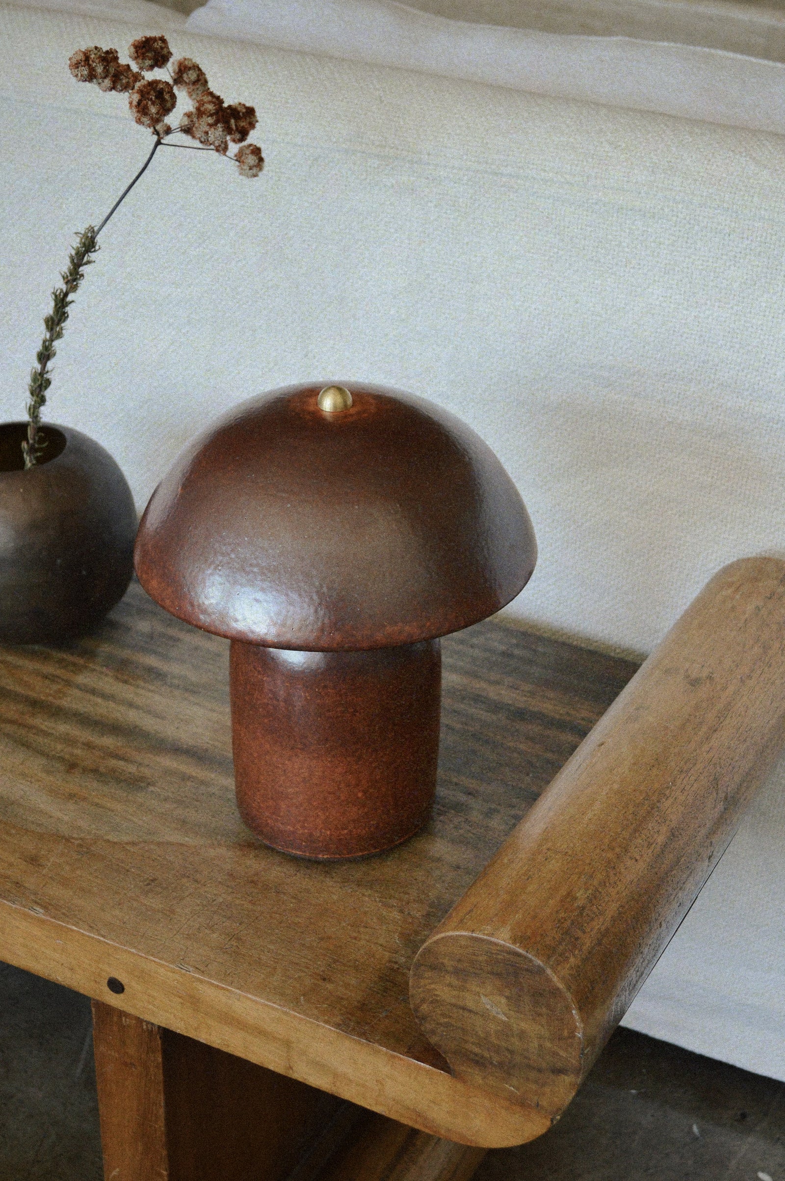 Ceramicah - Mini Tera Lamp in Red Shino Glaze finish
