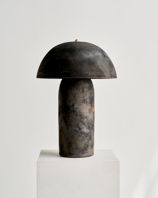 Raku Tera Lamp in Black Velvet, size large
