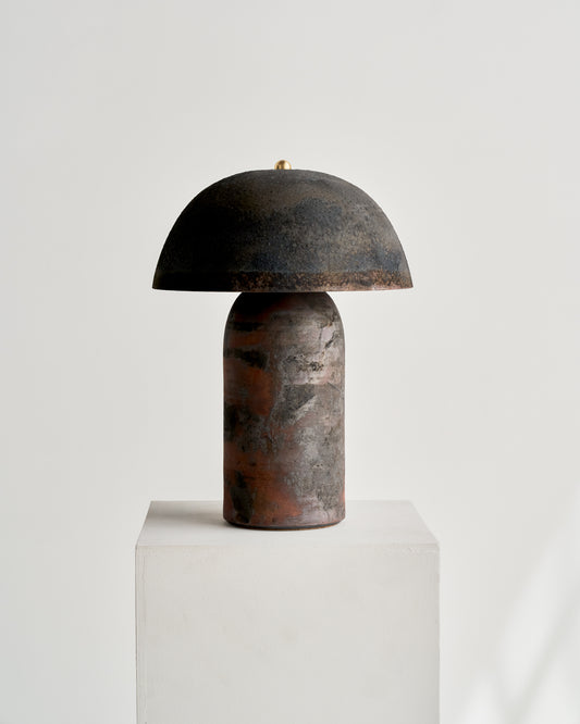 Raku Tera Lamp in Black Velvet, size medium