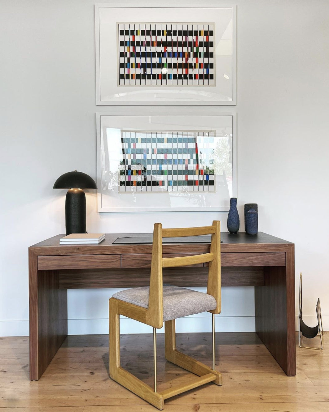 Ceramicah Interiors - Tera Lamp in Black finish on a desk