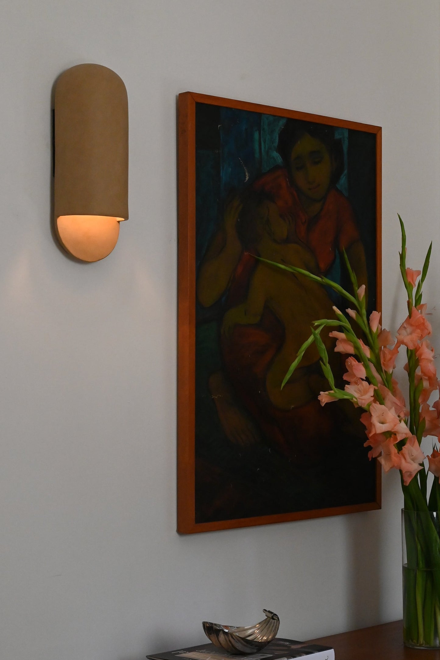 Tera Sconce Lime Plaster - Large