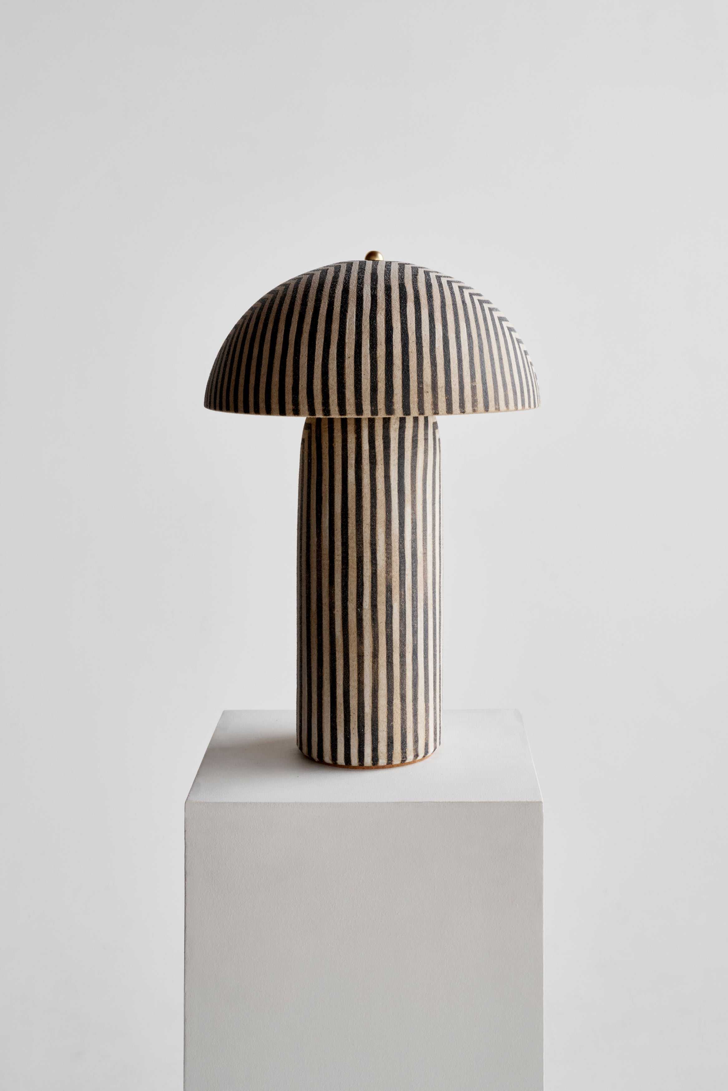 Ceramicah Tera Lamp Stripe with Stripe Shade Large