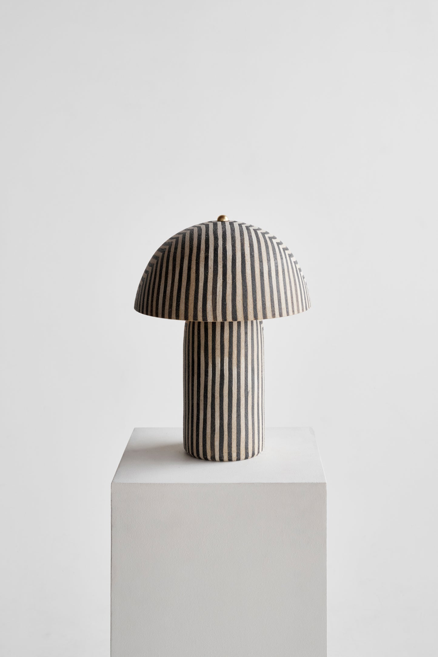 Ceramicah Tera Lamp Stripe with Stripe Shade Medium