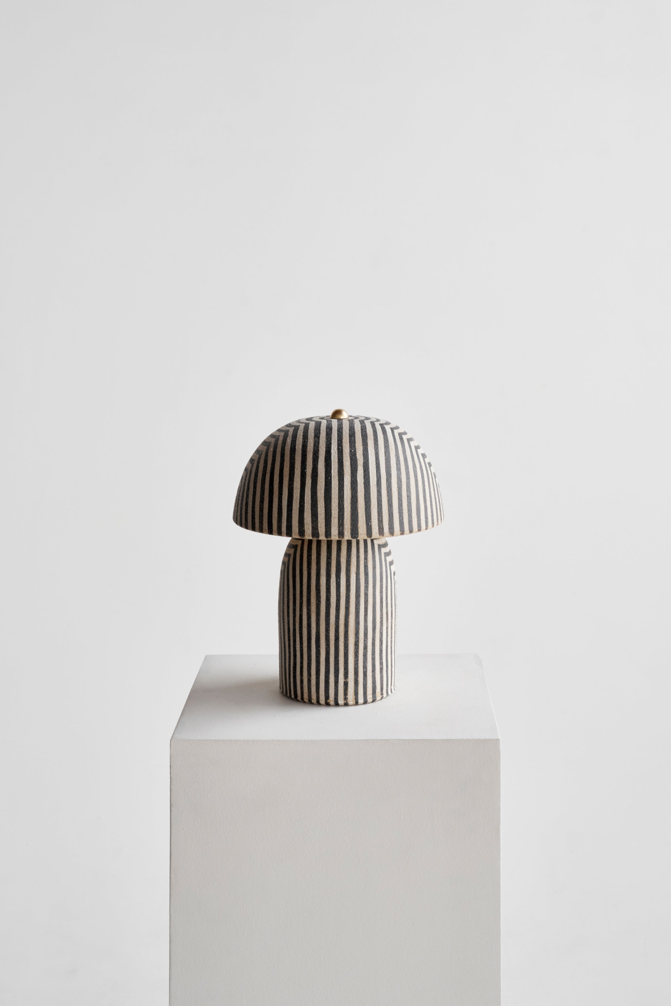 Ceramicah Tera Lamp Stripe with Stripe Shade Mini