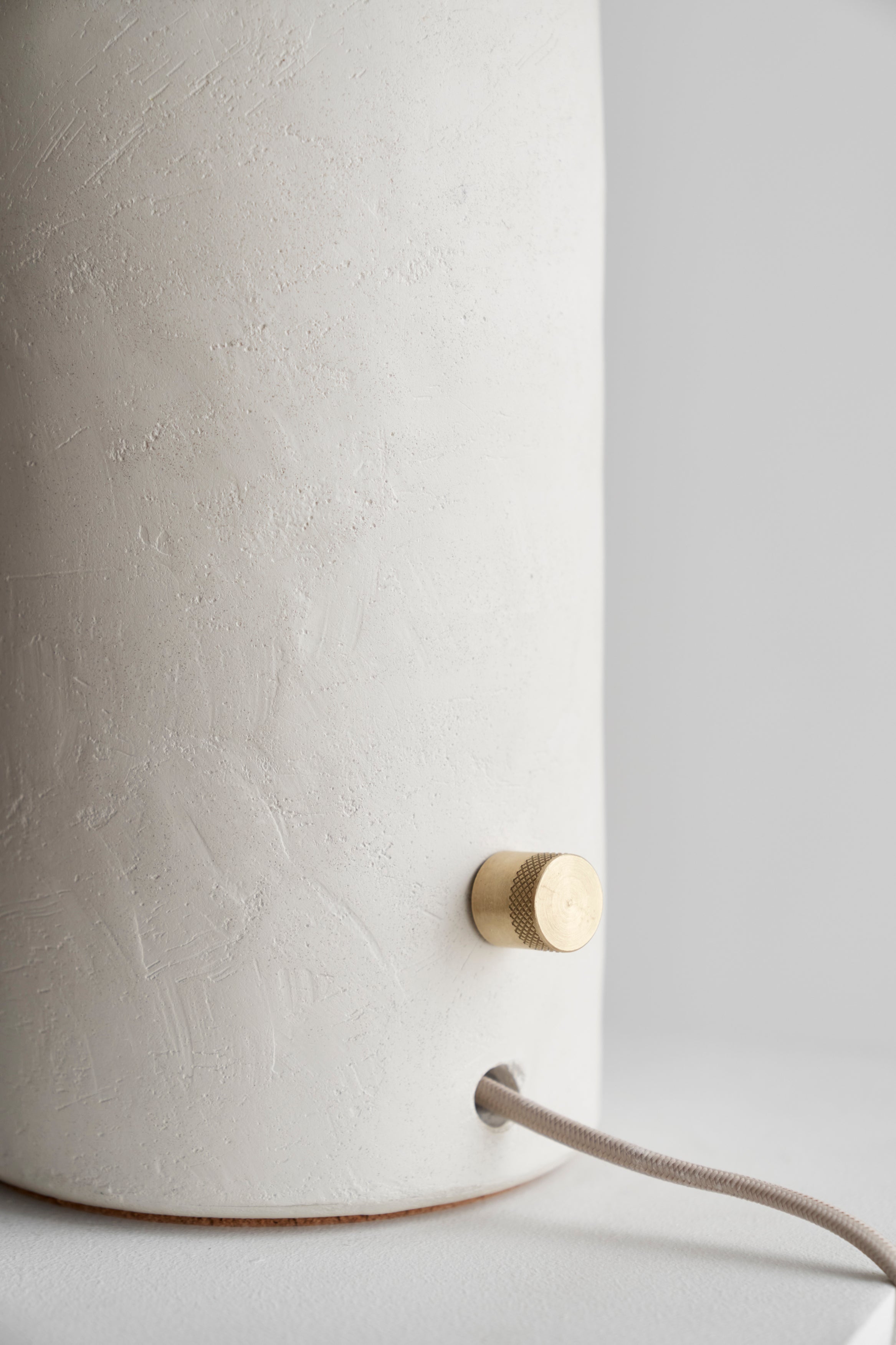 Ceramicah Tera Lamp Lime Plaster in White Dimmer Detail #color_white