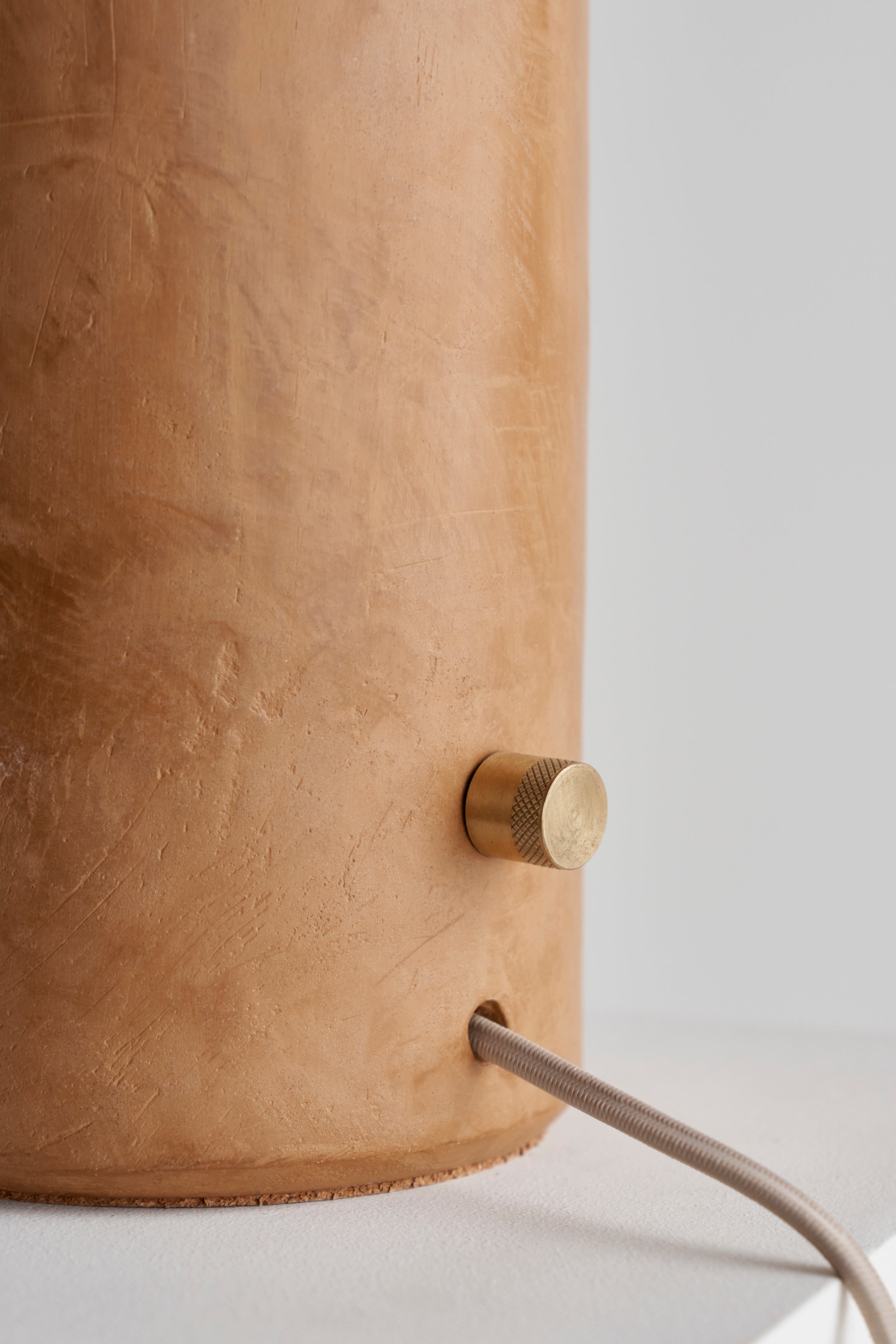 Ceramicah Tera Lamp Lime Plaster in Siena Dimmer Detail #color_siena