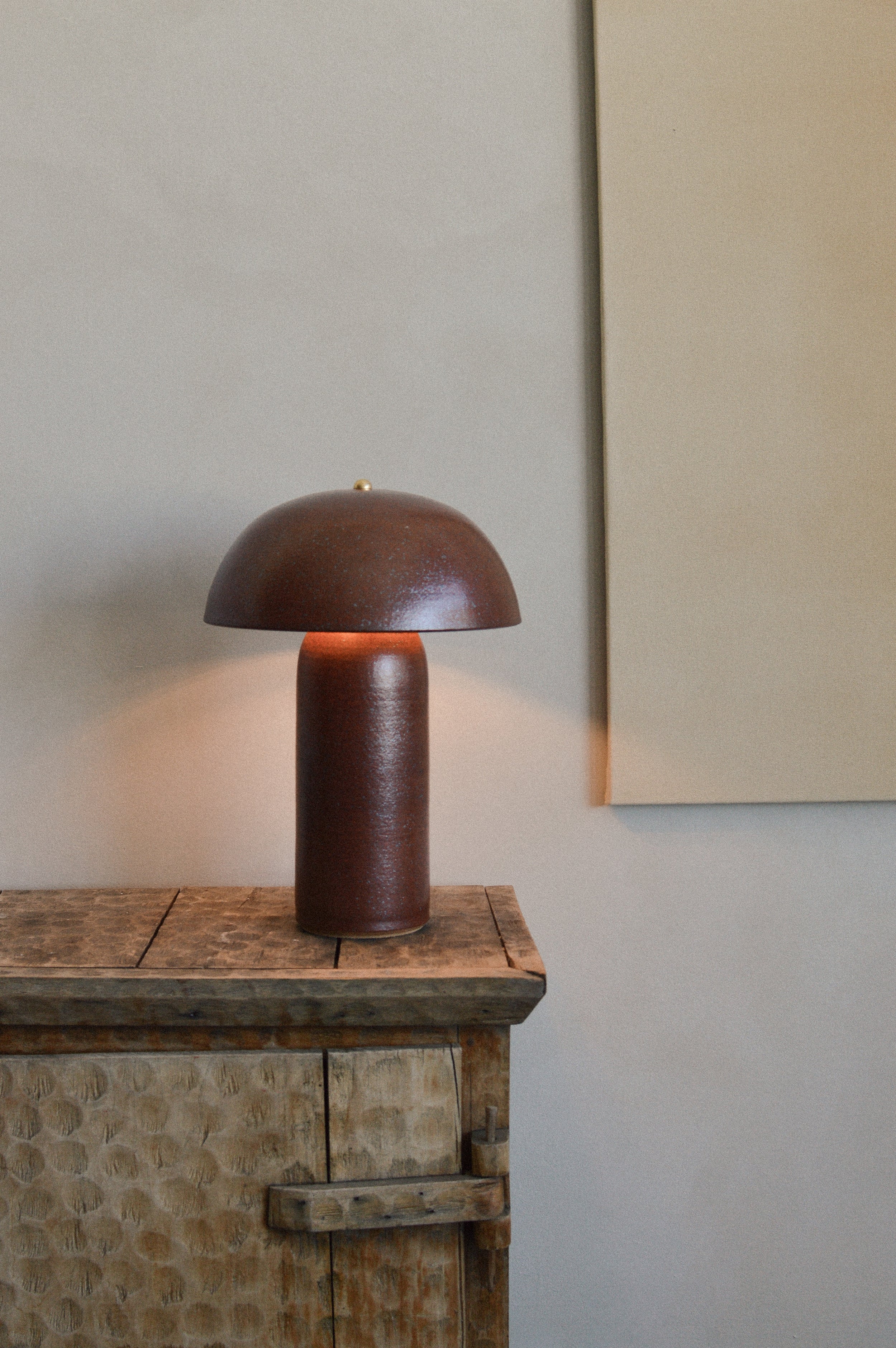 Ceramicah Shino Tera Lamp Large on console table