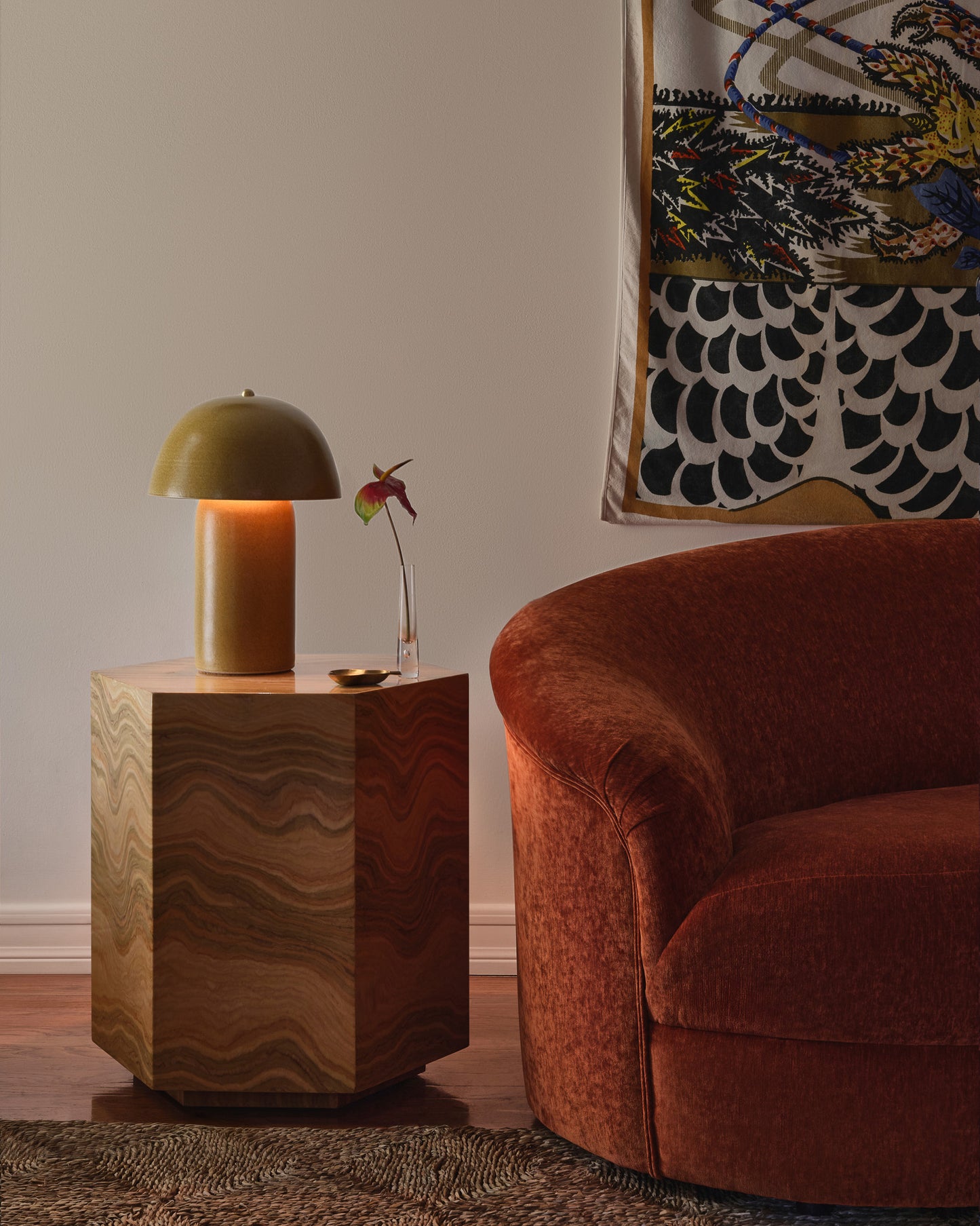 Tera Lamp Glazed - Ochre