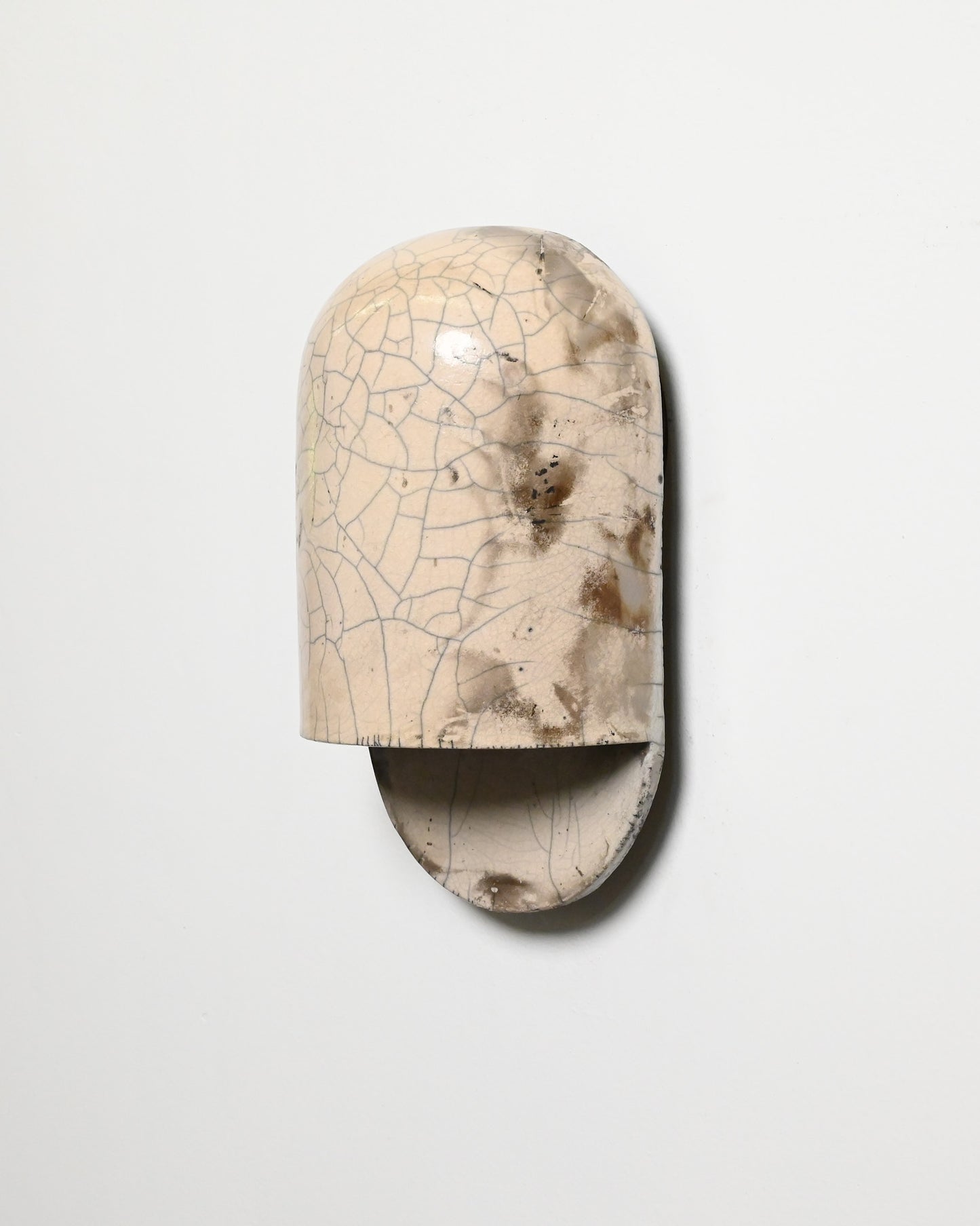 Tera Sconce in White Crackle Raku 3