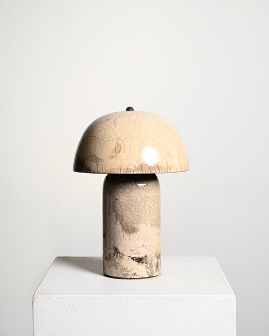 Tera Lamp in White Crackle Raku 3 - M