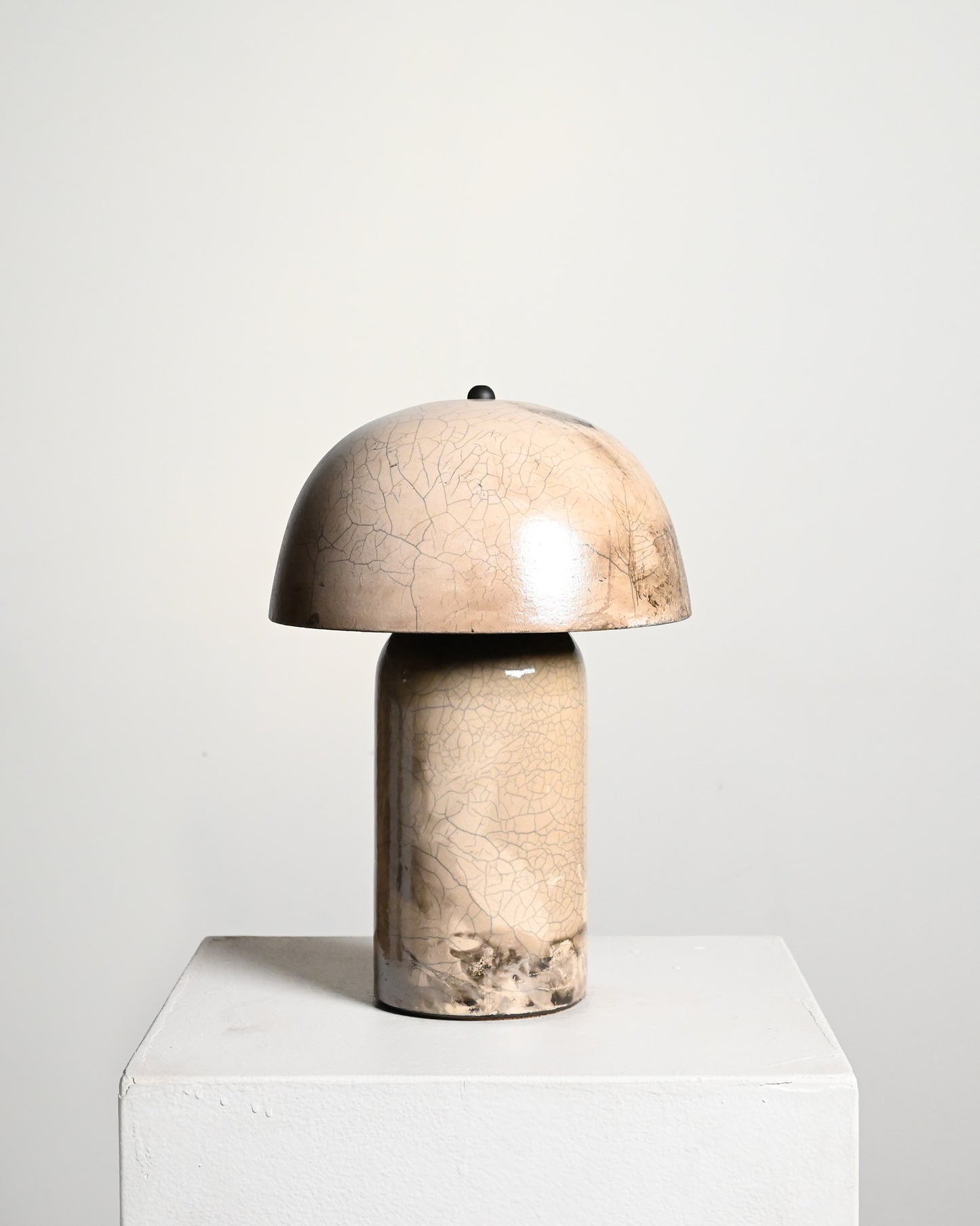 Tera Lamp in White Crackle Raku 2 - M