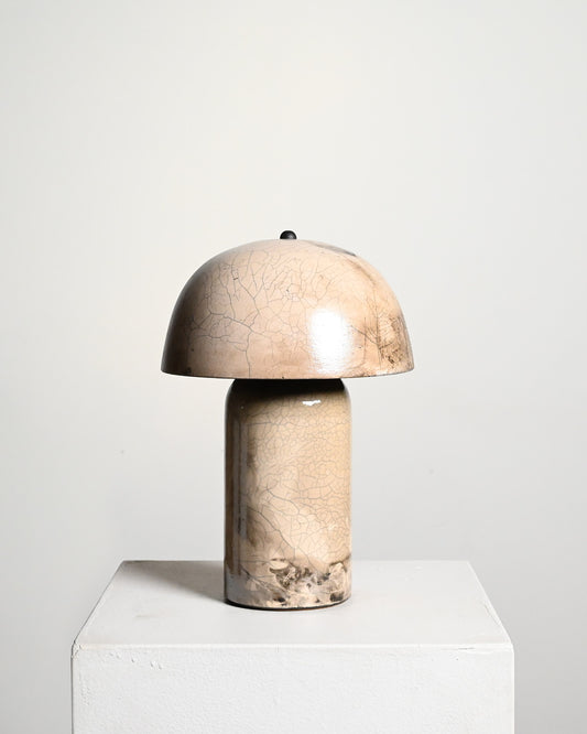 Tera Lamp in White Crackle Raku 2 - M