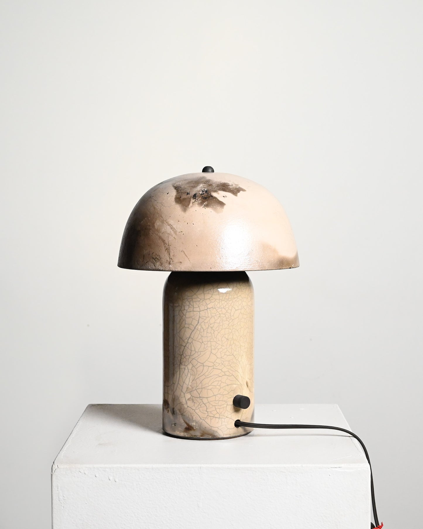 Tera Lamp in White Crackle Raku 2 - M