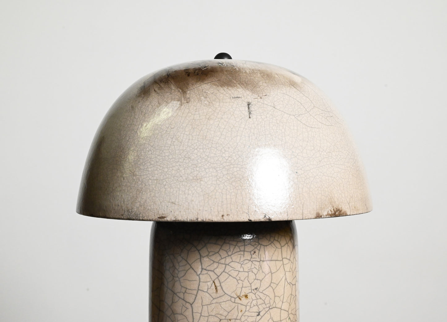 Tera Lamp in White Crackle Raku - M