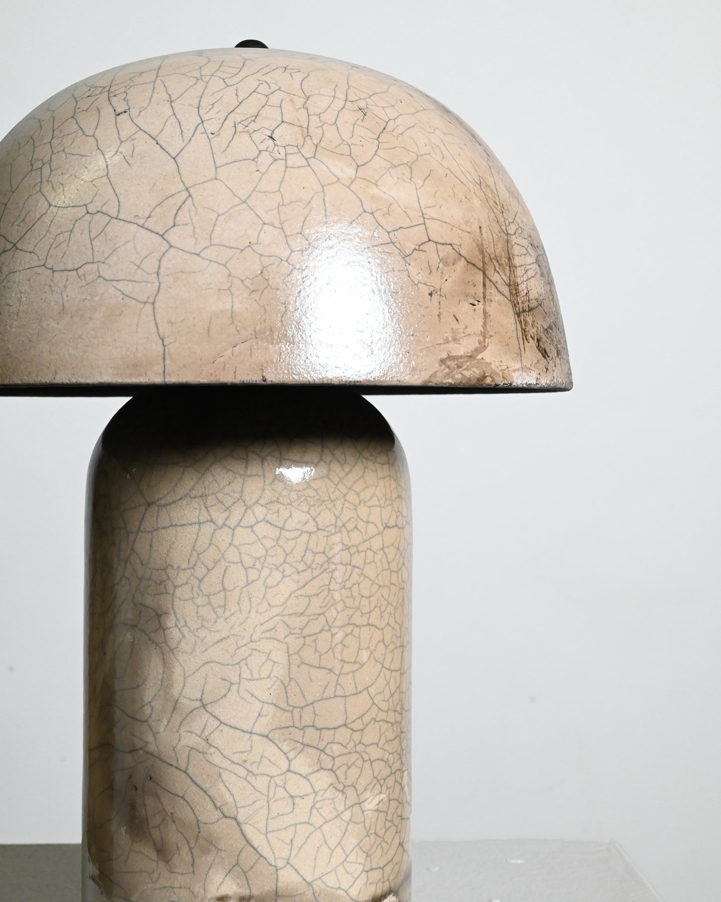 Tera Lamp in White Crackle Raku 2 - M
