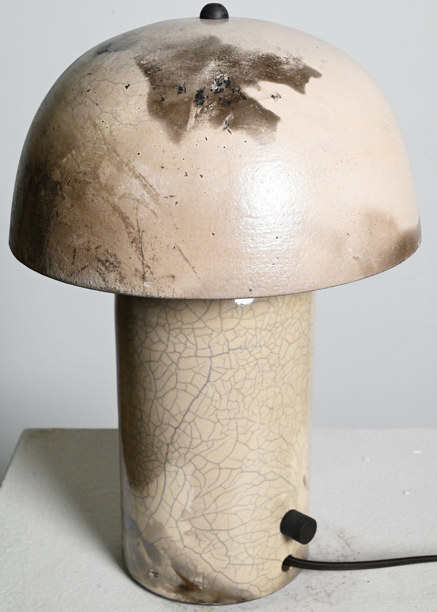 Tera Lamp in White Crackle Raku 2 - M