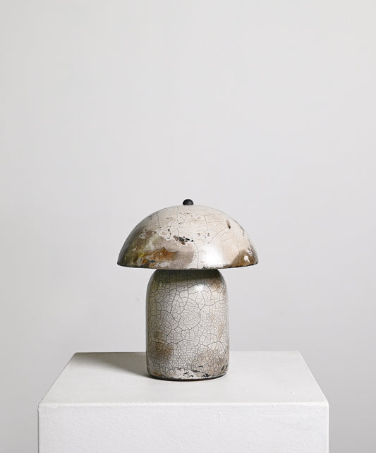 Tera Lamp in White Crackle Raku - Mini
