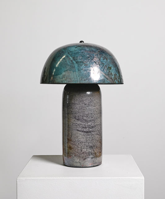 Tera Lamp in Imperial Blue Raku - Large