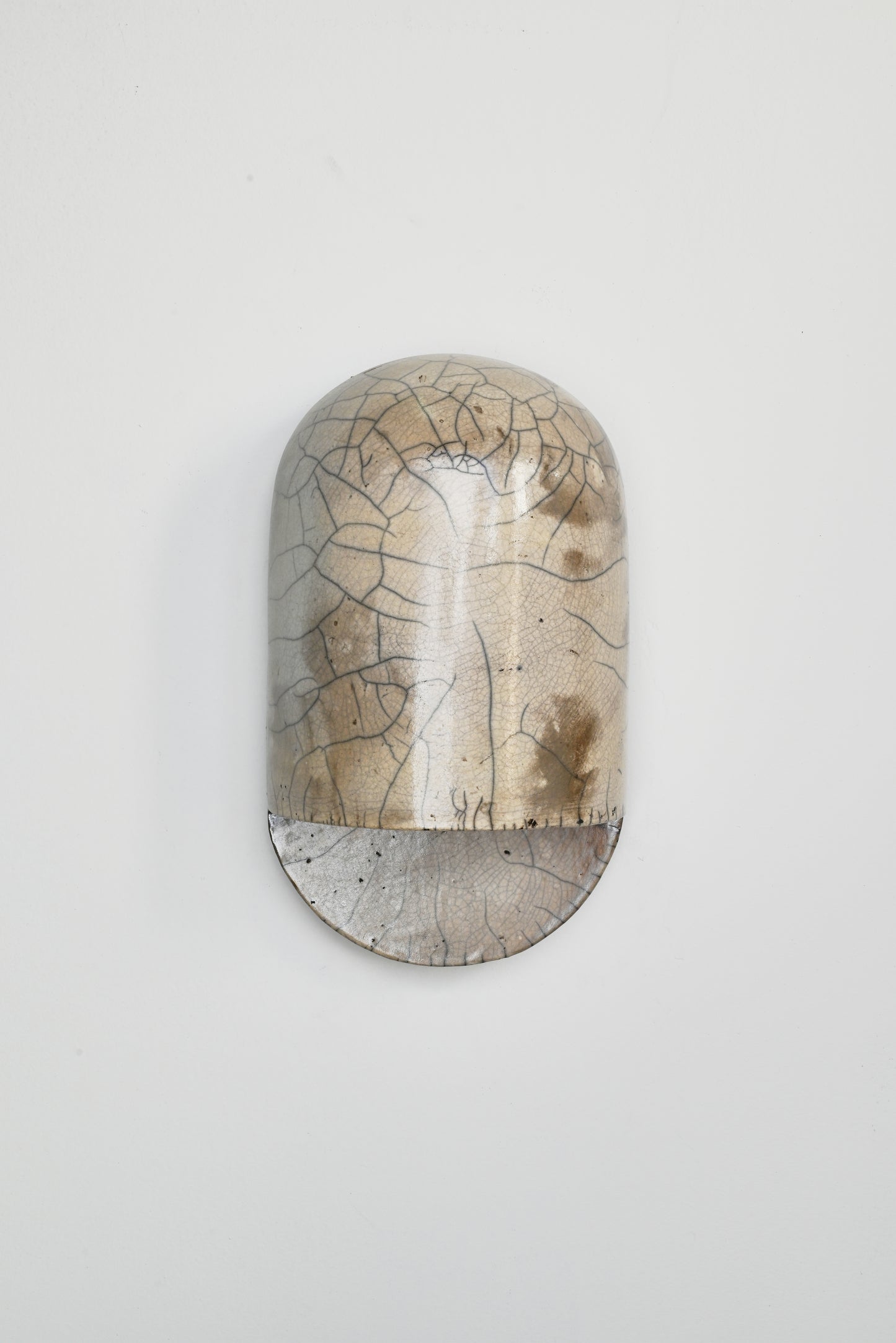 Tera Sconce - White Crackle Raku 01