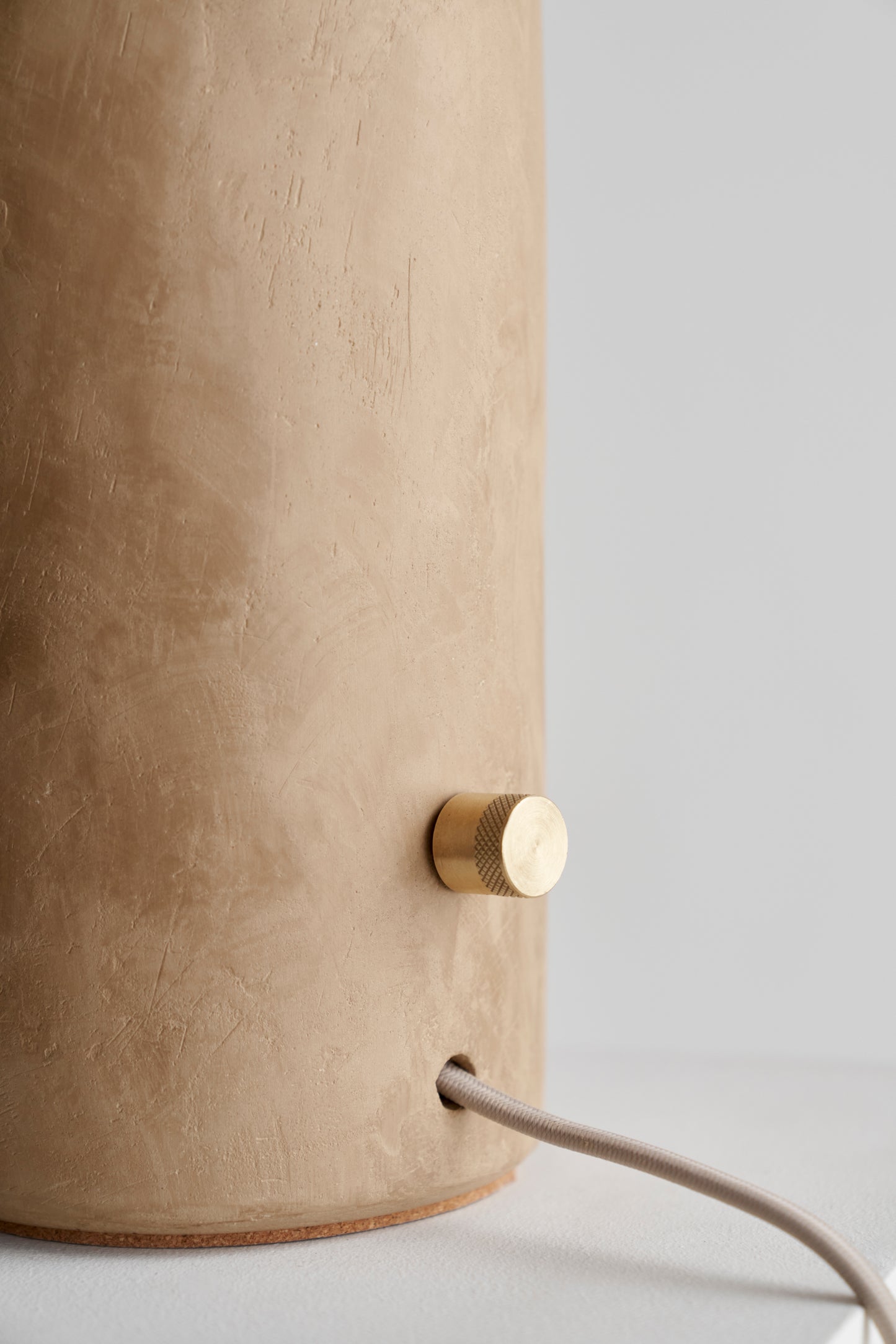 Ceramicah Tera Lamp Lime Plaster Beige Dimmer Detail #color_beige